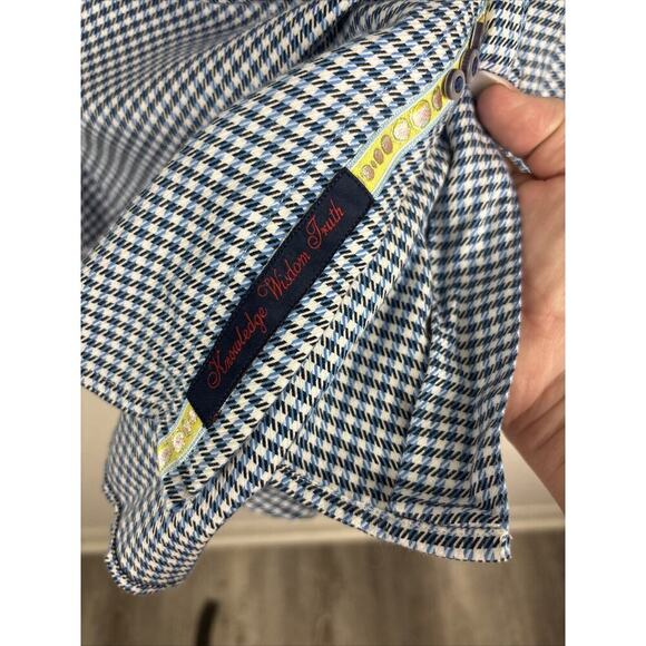 Robert Graham Men’s Button Down Shirt Size 2X Blue White Houndstooth Casual - Picture 3 of 10